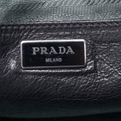 Pre Owned Prada Black Leather Twin Pocket Double Handle Tote