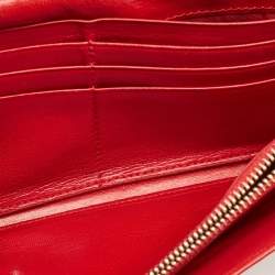 Pre Owned Prada Red Leather Cigarettes and Lips Continental Wallet