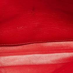 Pre Owned Prada Red Leather Cigarettes and Lips Continental Wallet