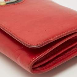 Pre Owned Prada Red Leather Cigarettes and Lips Continental Wallet