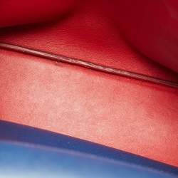 Pre Owned Prada Blue Saffiano Cuir Leather Large Double Handle Tote