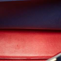 Pre Owned Prada Blue Saffiano Cuir Leather Large Double Handle Tote