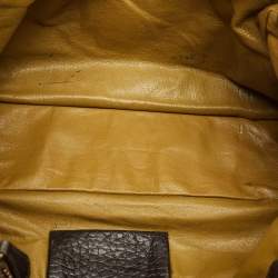 Pre Owned Prada Cacao Brown Pebbles Leather Pocket Zip Satchel