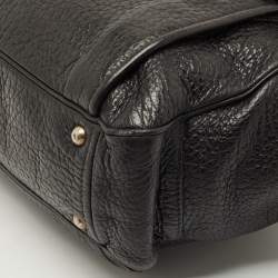 Pre Owned Prada Cacao Brown Pebbles Leather Pocket Zip Satchel