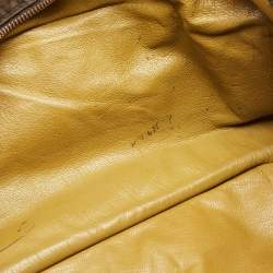 Pre Owned Prada Cacao Brown Pebbles Leather Pocket Zip Satchel