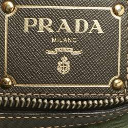 Pre Owned Prada Green/Brown Nylon Flat Messenger Bag