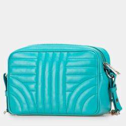 Pre Owned Prada Blue Soft Calf Diagramme Camera Bag