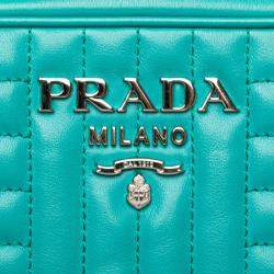 Pre Owned Prada Blue Soft Calf Diagramme Camera Bag