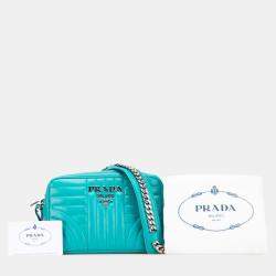 Pre Owned Prada Blue Soft Calf Diagramme Camera Bag