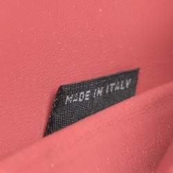 Pre Owned Prada Brick Red Patent Leather Logo Flap Wallet on Strap