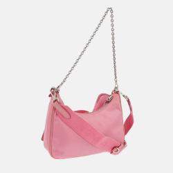Pre Owned Prada Pink Nylon 2way Shoulder Bag