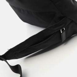Pre Owned Prada Tessuto Waist Bag Body Nylon Saffiano Leather Black