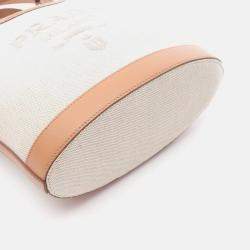 Pre Owned Prada Handbag Canvas Leather White Beige