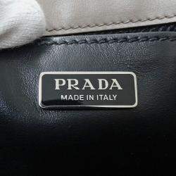 Pre Owned Prada Shoulder Bag Saffiano Greige