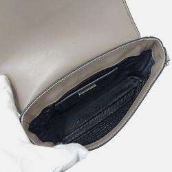 Pre Owned Prada Shoulder Bag Saffiano Greige