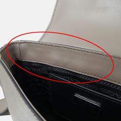 Pre Owned Prada Shoulder Bag Saffiano Greige