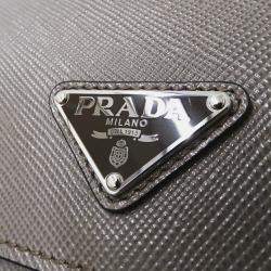 Pre Owned Prada Shoulder Bag Saffiano Greige