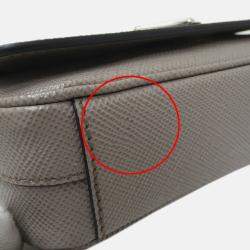 Pre Owned Prada Shoulder Bag Saffiano Greige