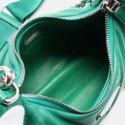 Pre Owned Prada Re-Edition 2006 Embroidered Drill Drill Riamo Fi Leather Shoulder Bag For Women Green