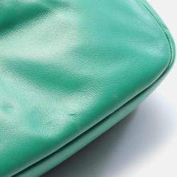 Pre Owned Prada Re-Edition 2006 Embroidered Drill Drill Riamo Fi Leather Shoulder Bag For Women Green
