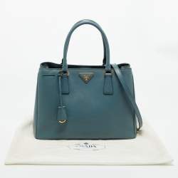 Pre Owned Prada Navy Blue Saffiano Leather Medium Open Tote