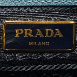 Pre Owned Prada Navy Blue Saffiano Leather Medium Open Tote