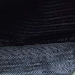 Pre Owned Prada Navy Blue Saffiano Leather Medium Open Tote