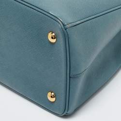 Pre Owned Prada Navy Blue Saffiano Leather Medium Open Tote