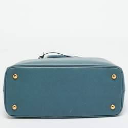 Pre Owned Prada Navy Blue Saffiano Leather Medium Open Tote