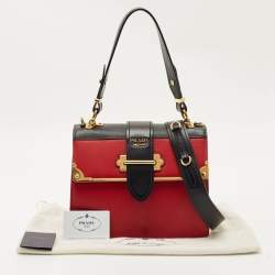 Pre Owned Prada Red/Black Leather Cahier Flap Shoulder Bag