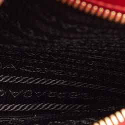 Pre Owned Prada Red/Black Leather Cahier Flap Shoulder Bag