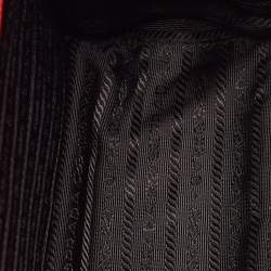Pre Owned Prada Red/Black Leather Cahier Flap Shoulder Bag