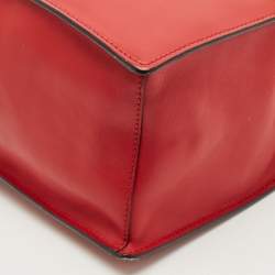 Pre Owned Prada Red/Black Leather Cahier Flap Shoulder Bag