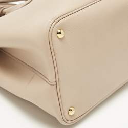 Pre Owned Prada Poudre Beige Saffiano Cuir Leather Large Double Handle Tote