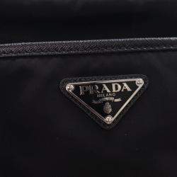 Pre Owned Prada Black Re-Nylon Messenger Bag