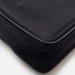 Pre Owned Prada Black Re-Nylon Messenger Bag