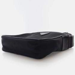 Pre Owned Prada Black Re-Nylon Messenger Bag