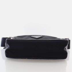 Pre Owned Prada Black Re-Nylon Messenger Bag