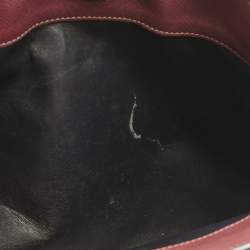 Pre Owned Prada Burgundy Saffiano Soft Leather Middle Zip Tote