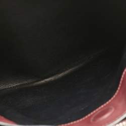 Pre Owned Prada Burgundy Saffiano Soft Leather Middle Zip Tote