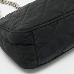 Pre Owned Prada Black Quilted Nylon and Leather Convertible Crossbody Bag