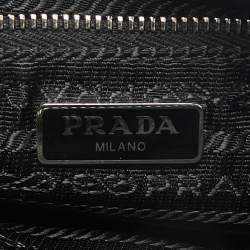 Pre Owned Prada Black Quilted Nylon and Leather Convertible Crossbody Bag