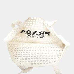Pre Owned Prada Crochet Raffia Tote Bag