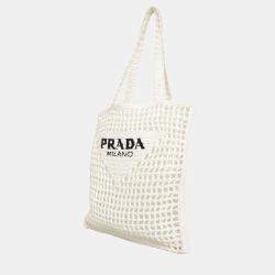 Pre Owned Prada Crochet Raffia Tote Bag