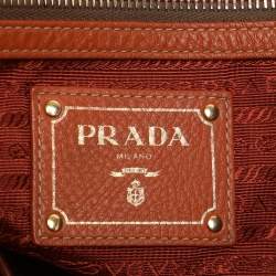 Pre Owned Prada Copper Vitello Daino Leather Tote
