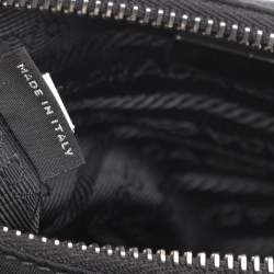 Pre Owned Prada Black Nylon and Saffiano Leather Re-Edition 2005 Baguette Bag