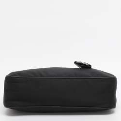 Pre Owned Prada Black Nylon and Saffiano Leather Re-Edition 2005 Baguette Bag