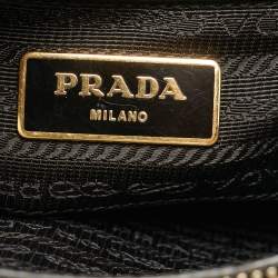 Pre Owned Prada Black Saffiano Lux Leather Promenade Open Satchel