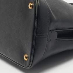 Pre Owned Prada Black Saffiano Lux Leather Promenade Open Satchel