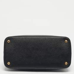 Pre Owned Prada Black Saffiano Lux Leather Promenade Open Satchel